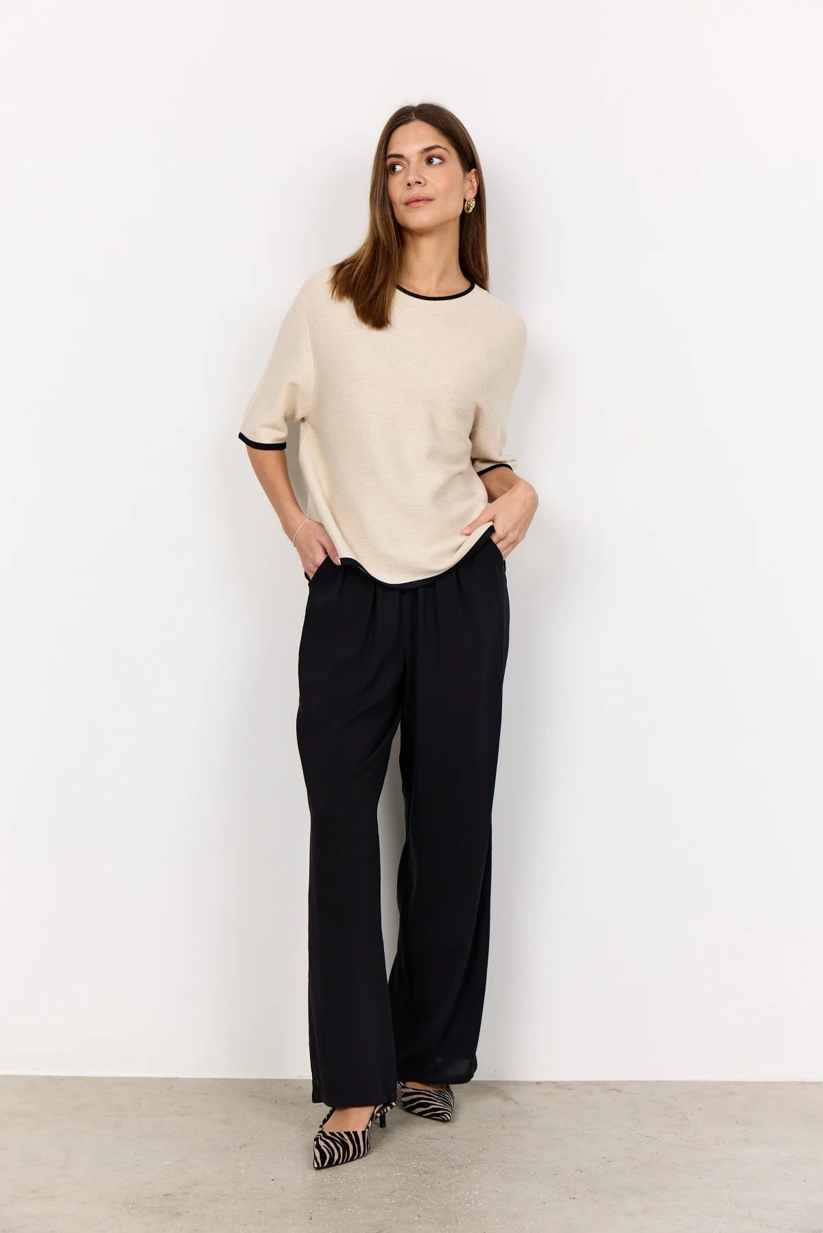 Tröja | SC-Dollie | Beige/Svart