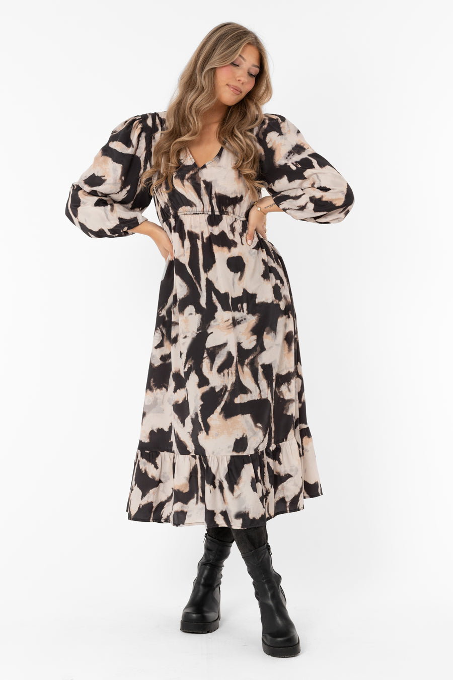 Klänning | Arwen | Black/Champagne