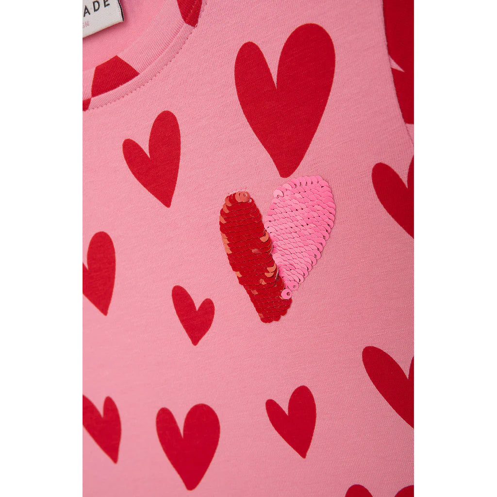 Klänning | DLINNI | Rosa med hjärtan