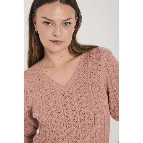 Stickad T-shirt | FQ-Clarry | Rosa