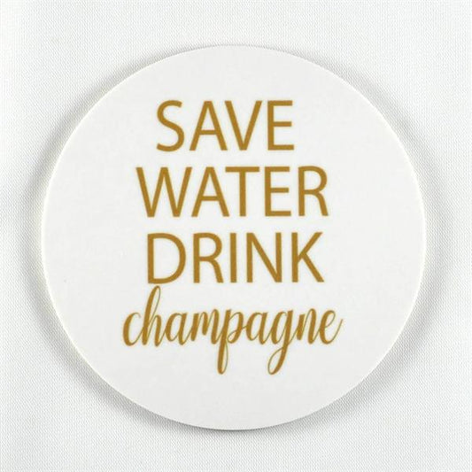 Glasunderlägg | Save water drink champagne | Mellow Design