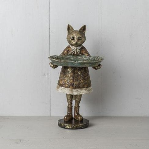 Kattflicka med bricka | Dekoration
