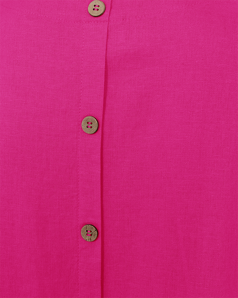 Linneklänning | FQ-Lava | Minilängd | Rundad halsringning | Cerise