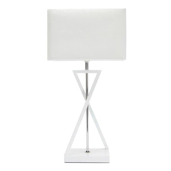 Bordslampa design cross vit sammet