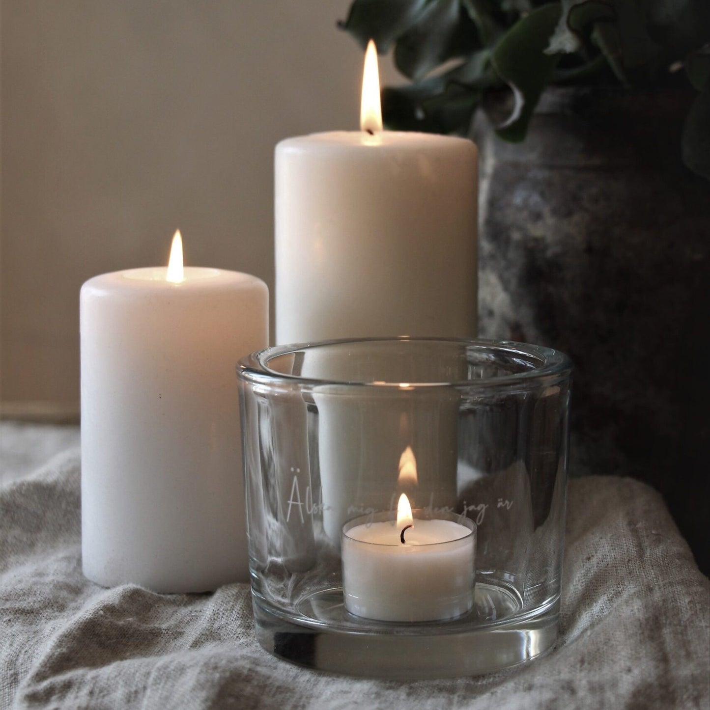 älska mig lykta klarglas