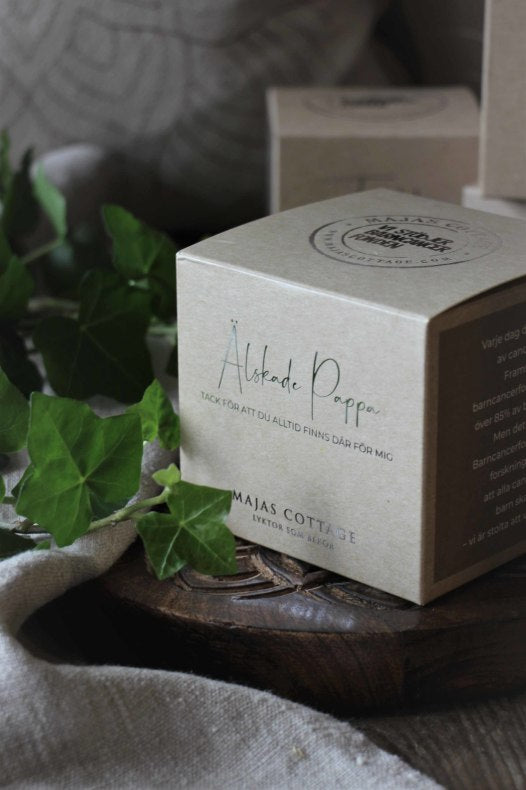 Ljuslykta med budskap | Älskade Pappa | Majas Cottage