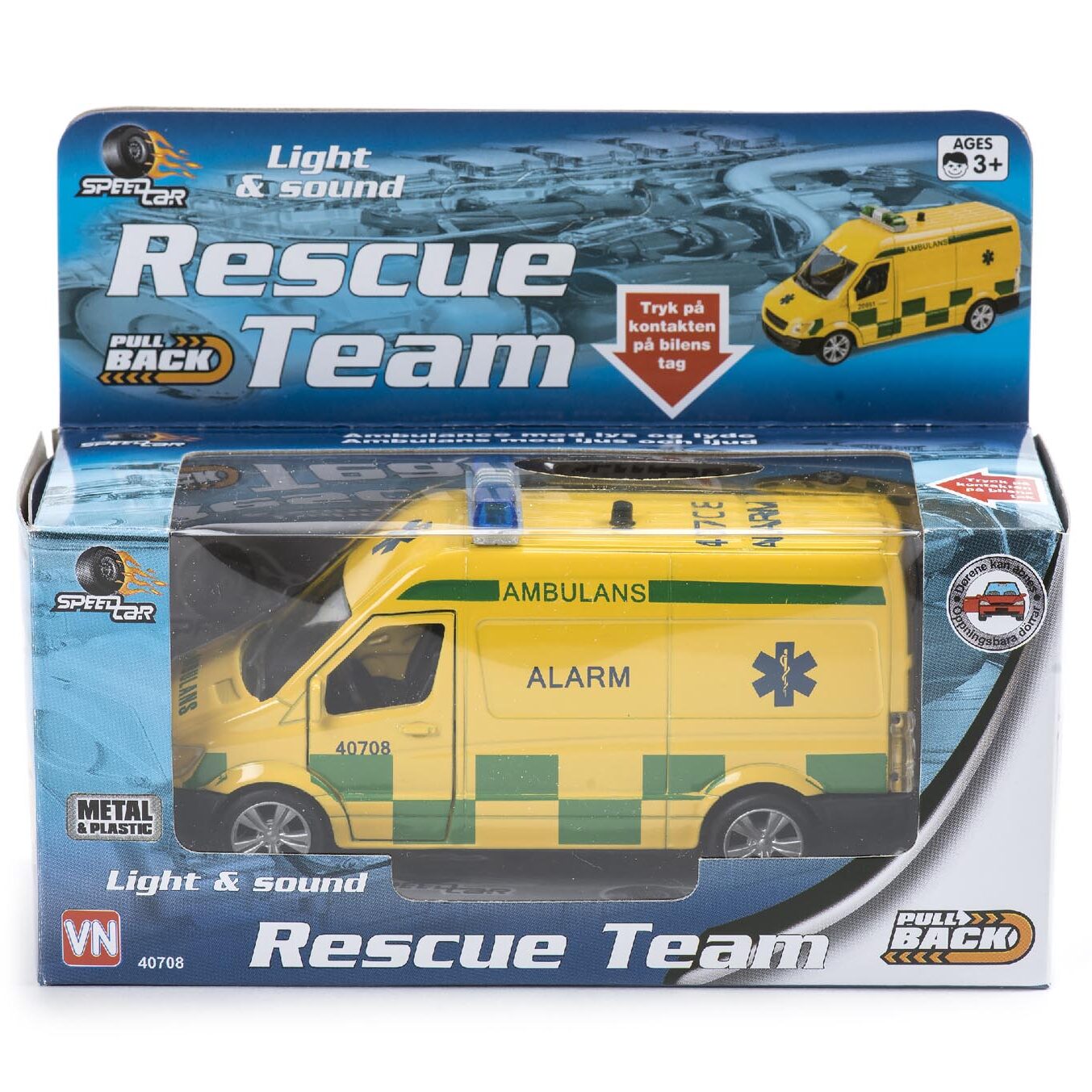 ambulans med ljud och ljus