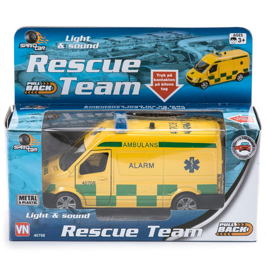 ambulans med ljud och ljus