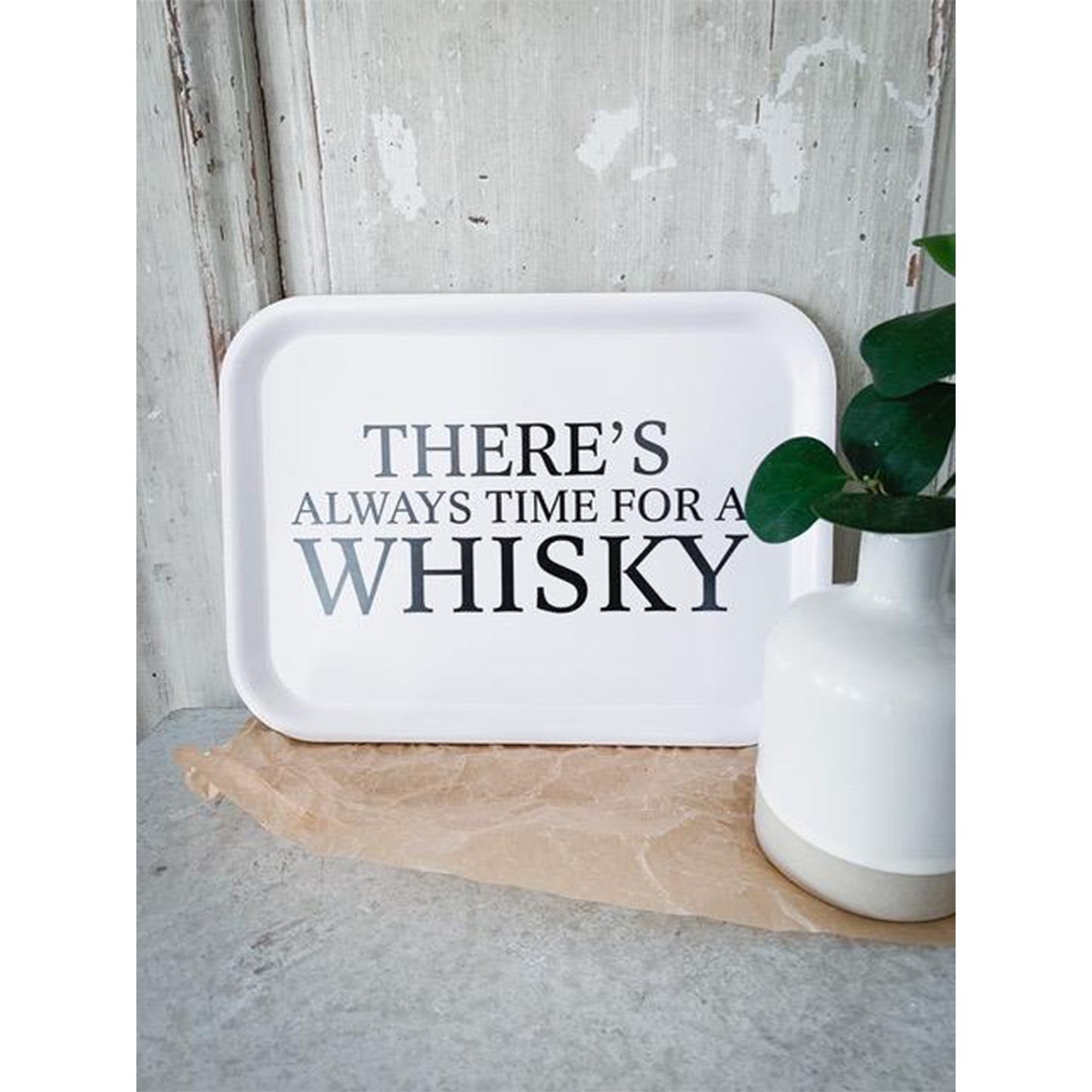 bricka whisky vit svart