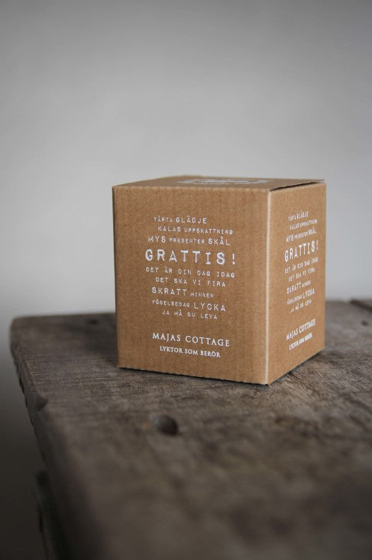 Ljuslykta med budskap | Grattis | Majas Cottage