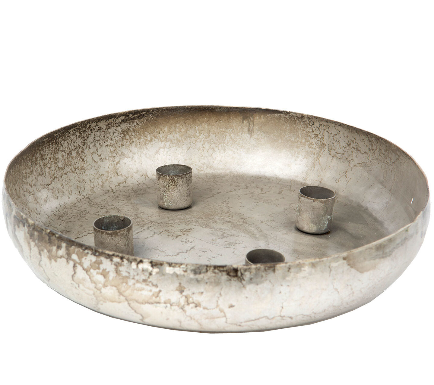 ljusfat metall med 4 hallare runt 27cm