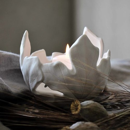 majas leaf candleholder