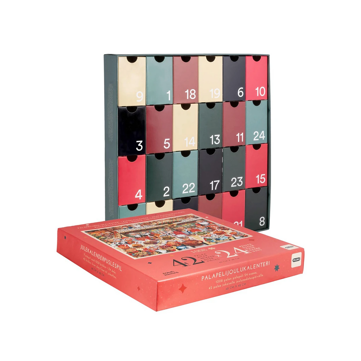 Pusselkalender 1008 Bitar |  Julkalender från Peliko