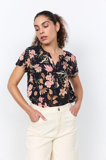 Blus | SC-Grace 1 | Mörk blommig