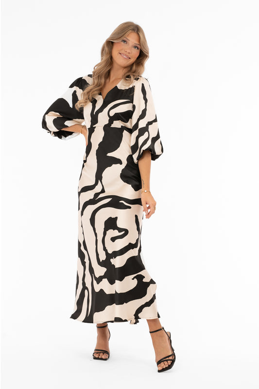 Klänning | Cicely | Champagne/Black