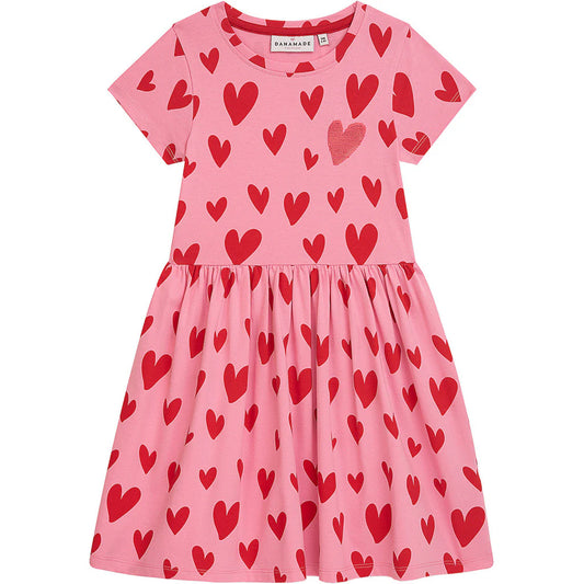 Klänning | DLINNI | Rosa med hjärtan