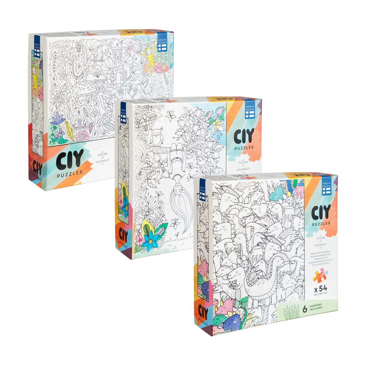 CIY Pussel 54 bitar med filtpennor