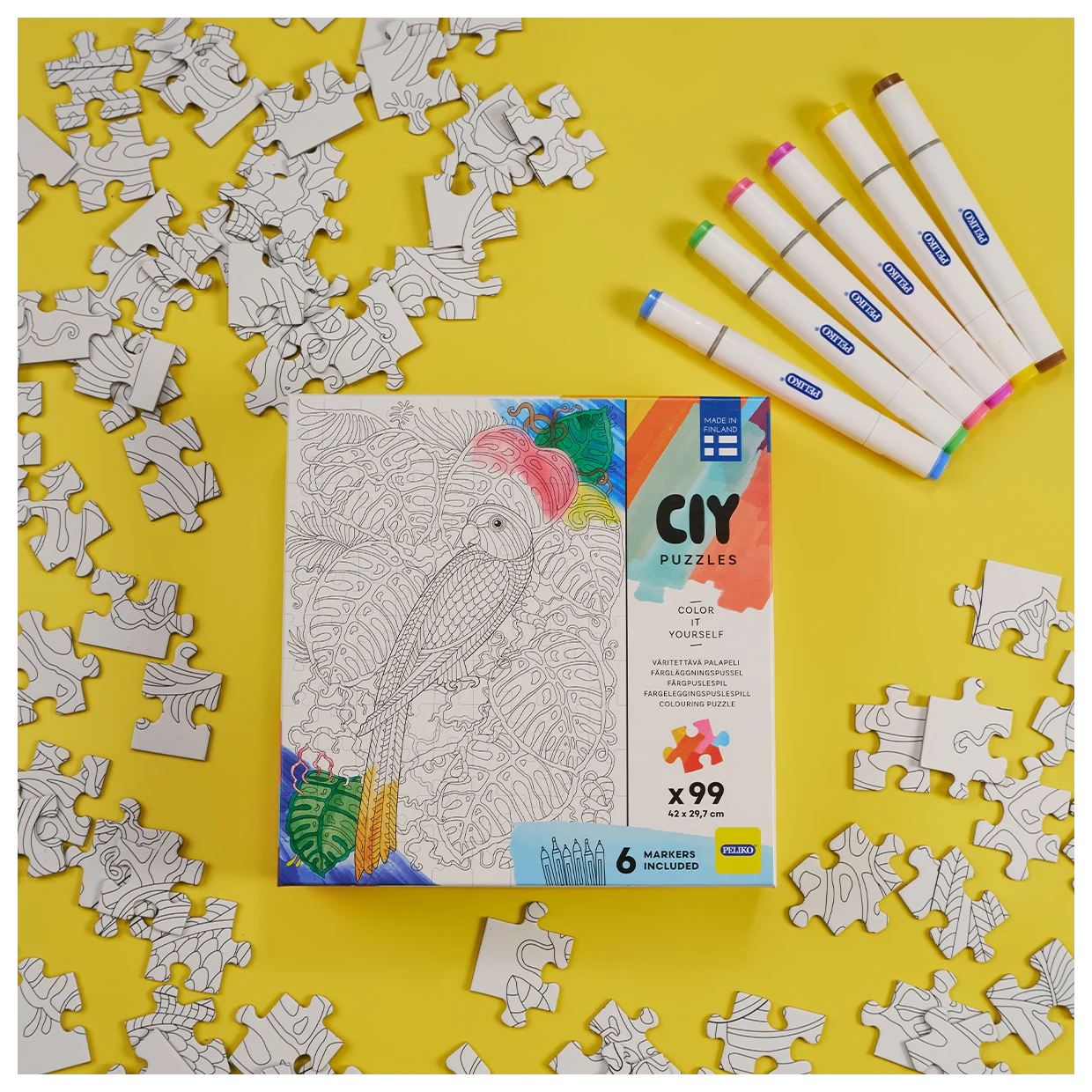 CIY Pussel 99 bitar med filtpennor