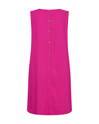 Linneklänning | FQ-Lava | Minilängd | Rundad halsringning | Cerise