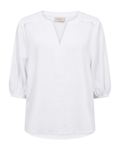 Blus | FQ-Lava | Linnematerial | Vit