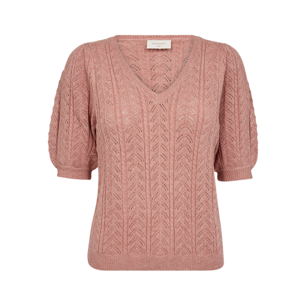 Stickad T-shirt | FQ-Clarry | Rosa