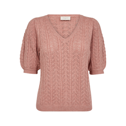 Stickad T-shirt | FQ-Clarry | Rosa