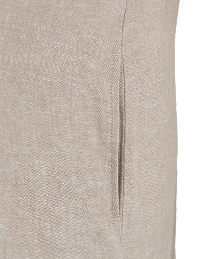 Linneklänning | FQ-Lava | Kort m rundad halsringning | Beige