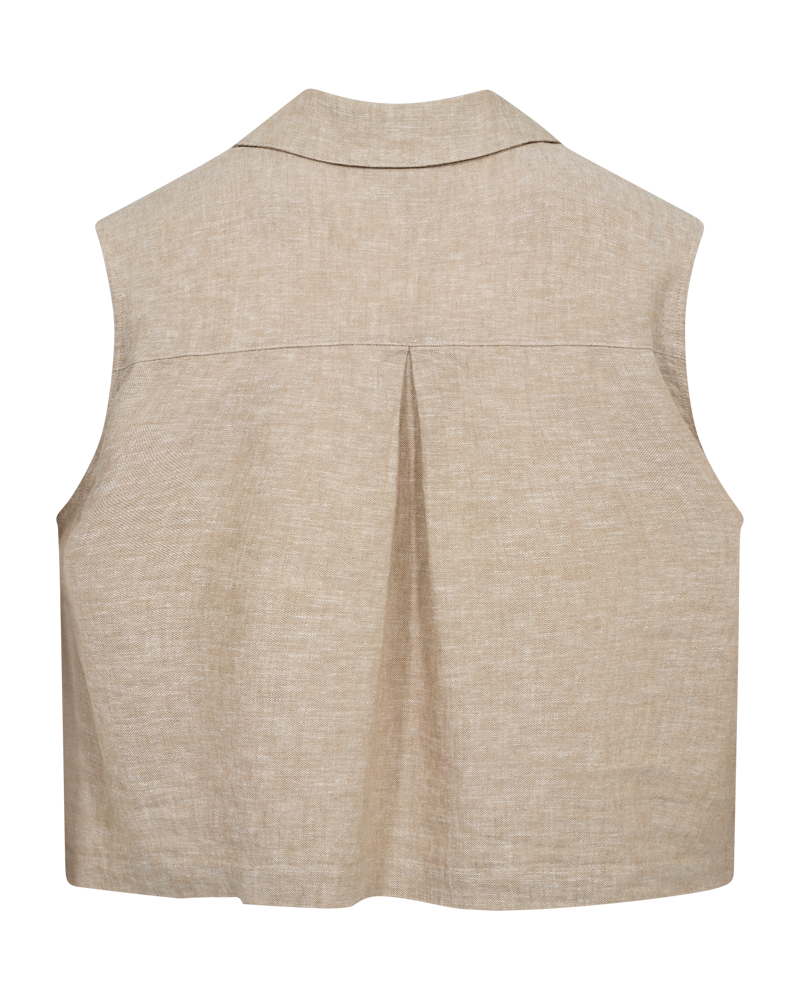 Väst i linne & viskos | FQ-Lava | Beige