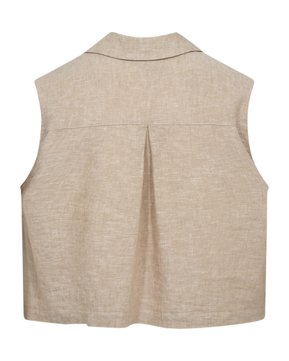 Väst i linne & viskos | FQ-Lava | Beige