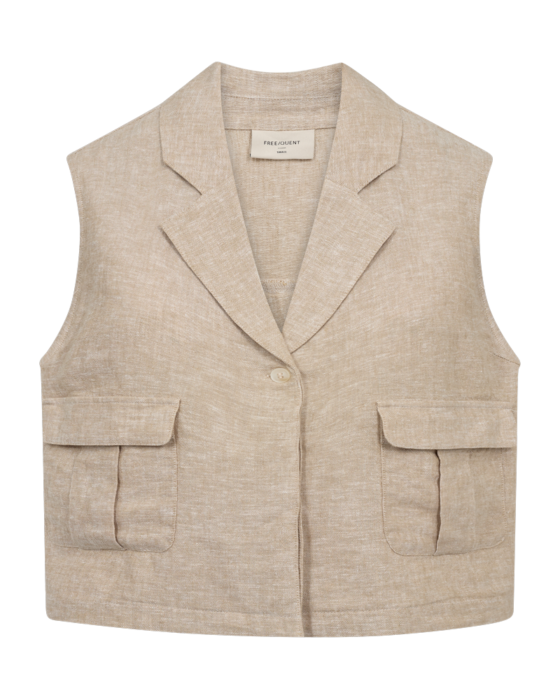 Väst i linne & viskos | FQ-Lava | Beige