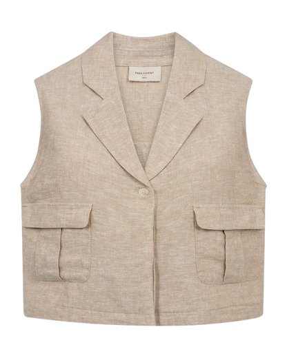 Väst i linne & viskos | FQ-Lava | Beige
