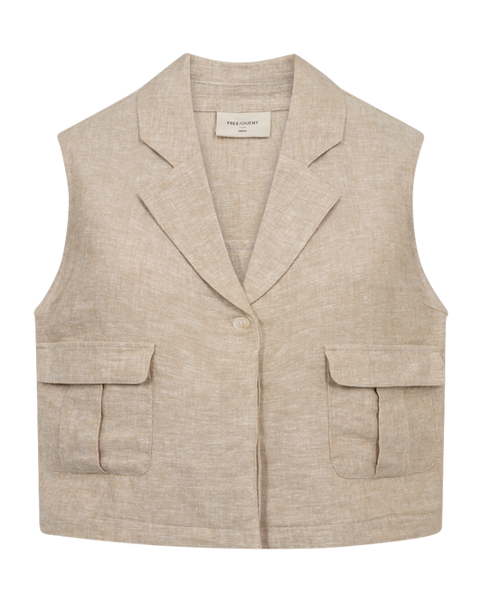Väst i linne & viskos | FQ-Lava | Beige