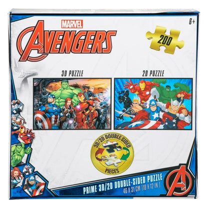 Pussel | 3-D dubbelsidig Avengers | 200 bitar