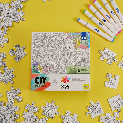 CIY Pussel 54 bitar med filtpennor
