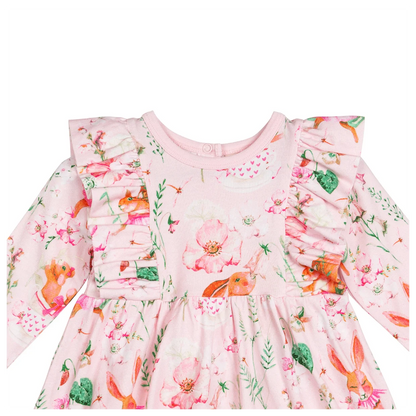 Bodyklänning | Skogsdjur | Rosa