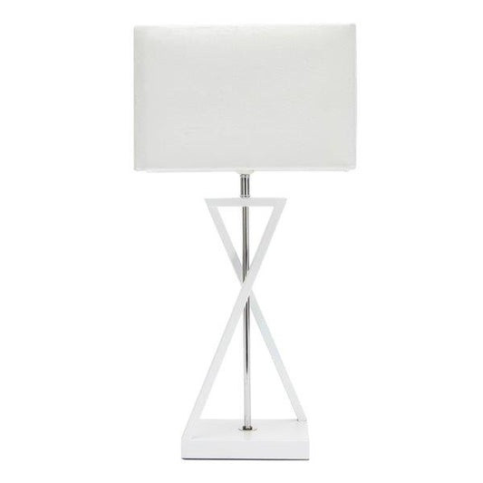 Bordslampa design cross vit sammet